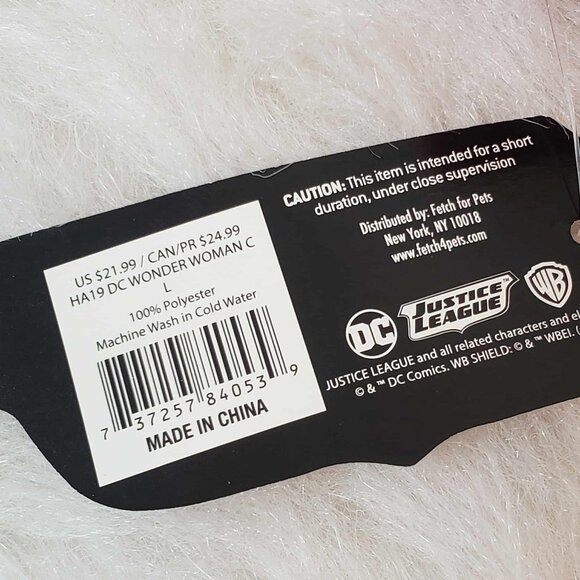 Justice Leage DC Large 🔴 WONDER WOMAN 🔴 Pet Dog Hooded Dress Halloween Costume - Picture 9 of 15